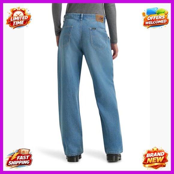 Loose Fit Patch Pocket Slouch Jeans, Cotton Linen Blend, Straight Leg - Picture 3 of 7